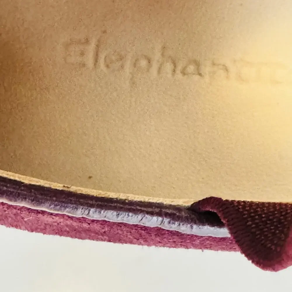 Elephantito Shoes Girls 11 Purple Suede Ballet Flats Elastic Strap Slip On Dress